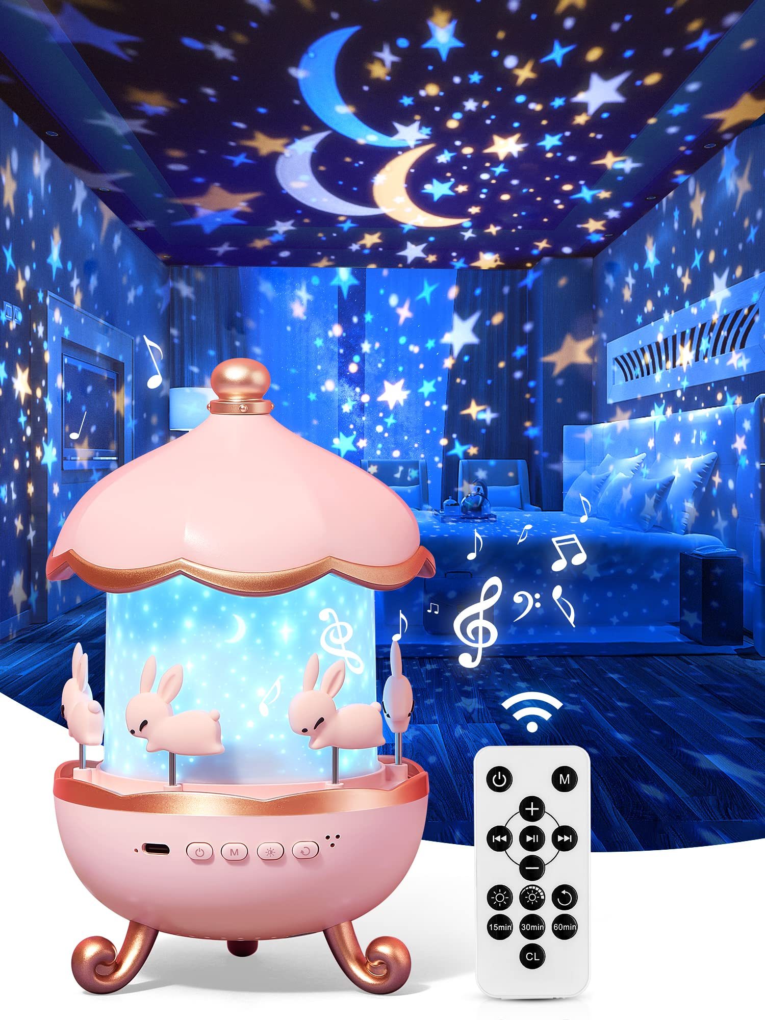Kids Nursery Night Light Projector - Gadgion
