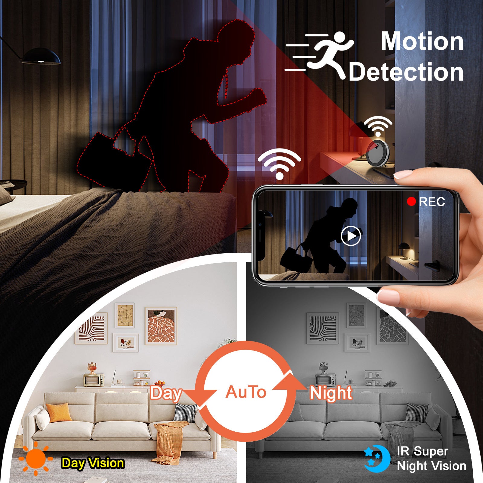 Wireless Smart Surveillance Camera Voice Conversation Security - Gadgion