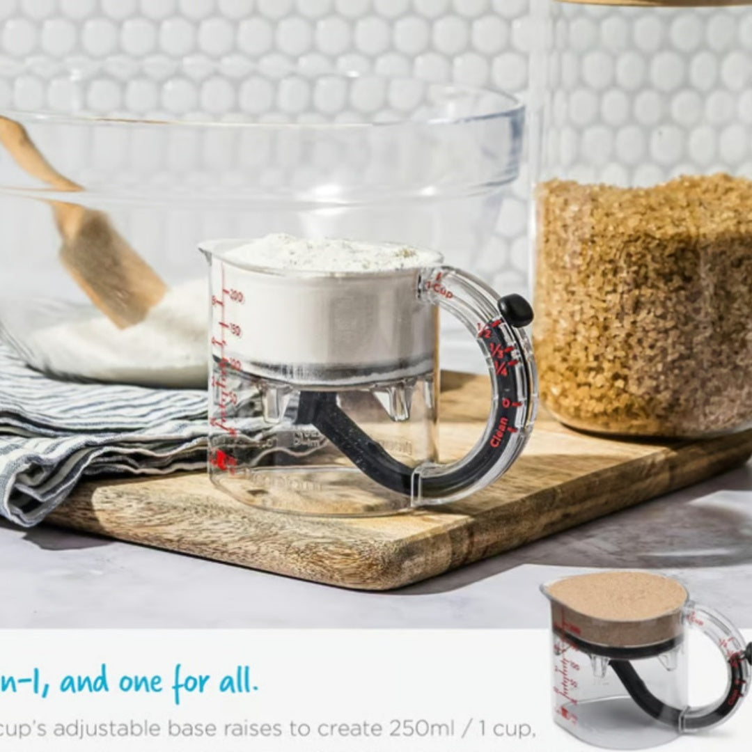 All-In-One Measuring Cup – Adjustable, Sealed & Perfect for Baking and Cooking